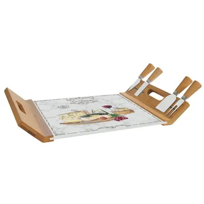 Image de Coffret Plateau à Fromages + 4 Couteaux - Les Fromages De Nos Régions - Easy Life