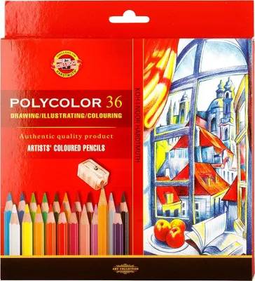 Produktbild von Polycolor- Künstlerfarbstifte 36er Pack inklusive   Anspitzer u. 2 Graphitstifte