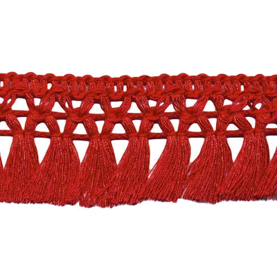 1m Fransenborte 32mm rot