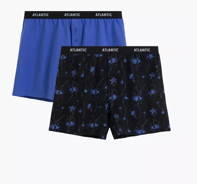 Immagine prodotto di Slip da uomo, modello boxer, colore nero/blu, con stampa, taglia XXL
