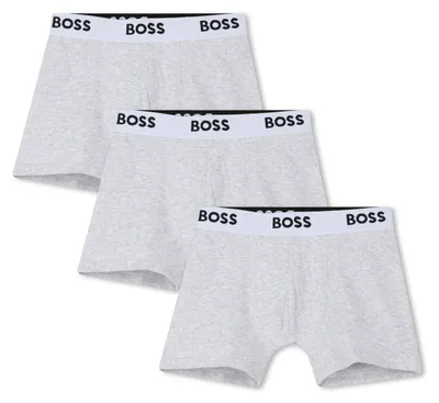 Zdjęcie produktu dla Bokserki dla chłopców marki BOSS, zestaw 3 sztuk, kolor: szary (China Grey), rozmiar: 4 lata