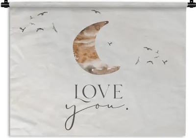 Produktbild von MuchoWow® Wandteppich Wandbehang Zitate - Sprichwörter - Kinder - Liebe dich - Jungen - Mädchen - Kinder 90x67.5 cm Tapisserie Dekoration Wandtuch - Fototeppich - Wand-Skulpturen