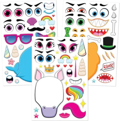Tiere Mix und Match Stickerblätter für Kinder - Kreative Festdekoration