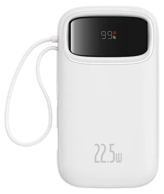 Produktbild von POWER BANK Baseus Qpow2, 20000mAh, 22.5W, 1 x USB; 1 x USB Typ-C, 1 x Lightning, insgesamt 3A, inkl. Kabel USB Typ-C 0.3m, alb, "P10055002223-00" (timbru verde 0.98 lei) - 6932172636319