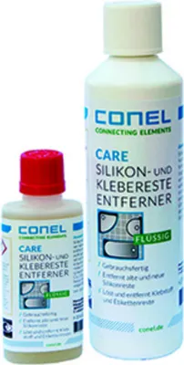 Produktbild von CONEL CARE Silikonentferner flüssig, Entfernt alte & neue Silikonreste restlos, 50 ml Quetsch-Spritzflasche