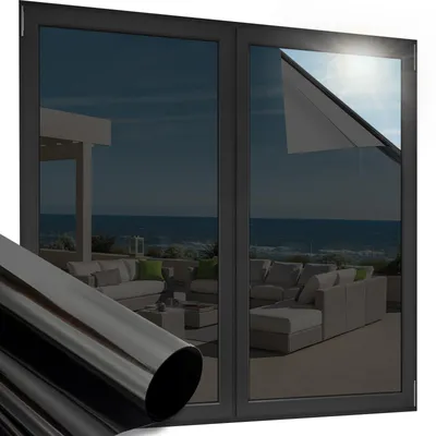 Productafbeelding van Raamfolie voor privacy en zonwering, zwart 30x300cm