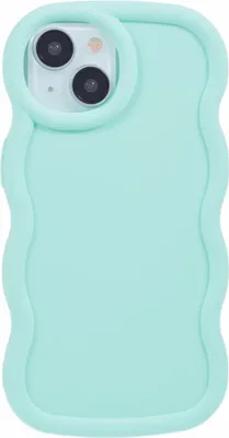 Image de Étui pour Apple iPhone 15 - Coque arrière en silicone Phonesta Wavy - Vert menthe