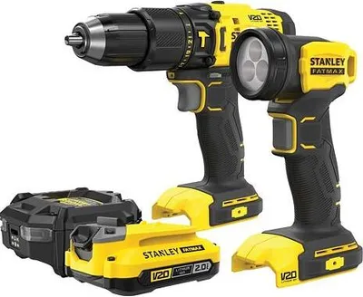 Obrázek produktu pro STANLEY SFMCK210D1 aku sada SFMCD711 + SFMCL020, FATMAX V20, 18V/2Ah