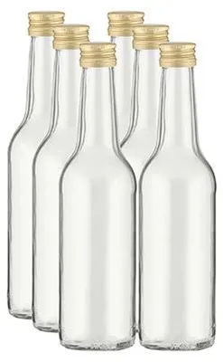 Produktbild von Glasflaschen Set 6x 350 ml Glasflasche mit Schraubverschluss Trinkflasche