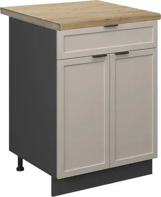 Imagen del producto de Mueble bajo de cocina Vicco Fame-Line GrisBeige 60 cm con cajón, ET Roble, Model 50253