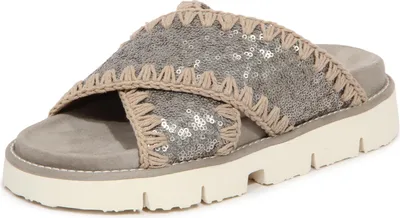 Produktbild von I4676 Ciabatta Donna Mou Criss-Cross Frau Paillettes Sandale