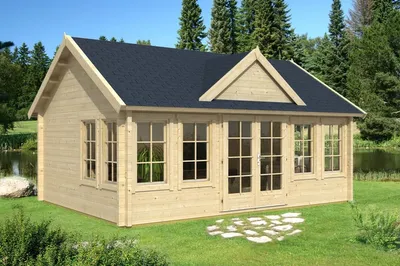 Produktbild von Alpholz Gartenhaus CLOCKHOUSE® XL 570x410cm Naturbelassen 44mm Wandstärke