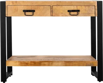 Produktbild von Sidetable Britt Mangoholz Metall Natur Schwarz 120 x 35 cm, Masse:120 cm x 35 cm