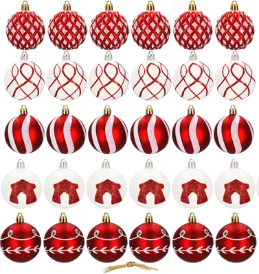 Image de Boules de Noël en plastique Set de 30 boules de Noël 6 cm Décoration pour Noël