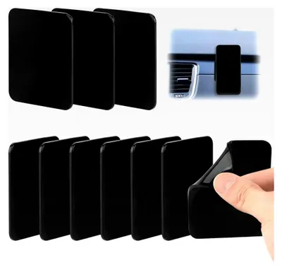 Produktbild von Antirutsch Pads, 10 Stück Nano Gel Pad, Waschbare Doppelseitig Klebende Antirutschmatte für Auto Armaturenbrett Wiederverwendbar (Schwarz)
