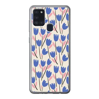 Produktbild von MuchoWow® Handyhülle Schutzhülle Hülle für Samsung Galaxy A21s Blume - Muster - Tulpe Silikon Softcase Handy Hülle - Hartschale