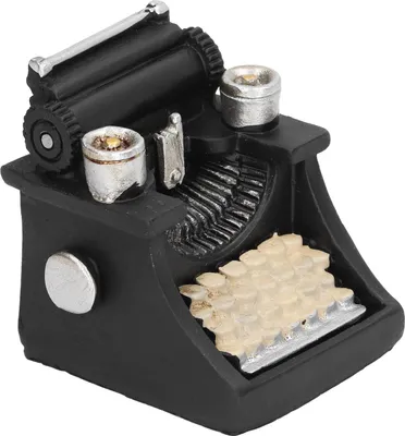 Produktbild von Miniatur-Schreibmaschine im Maßstab 1:6, Vintage-Stil, tragbar, dekoratives Puppenhaus, Mini-Dekorationsspielzeug für Film-Requisiten
