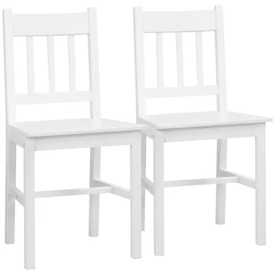 Immagine prodotto di Sedia da pranzo - Sedia da cucina - Sedia - Sedia in legno - Bianca - In legno massello - Schienale confortevole
