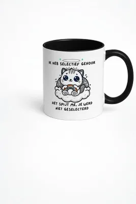 Produktbild von Selectief Gehoor Tasse – Lustiges Katzen-Design