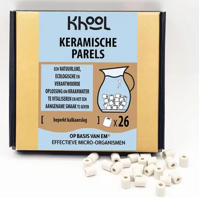 Obrázok produktu pre Vodný filter s 25 + 1 keramickými guľami s aktívnym uhlíkom, na zníženie obsahu vodného kameňa, vhodný pre filtračné kanvry a vodovodné kohútiky