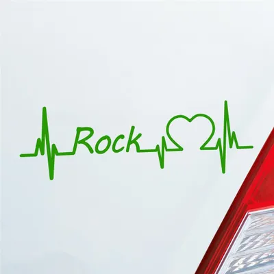 Produktbild von Auto Aufkleber Rock Puls Herzschlag 19x6 cm Hellgrün Sticker Heckscheibenaufkleber