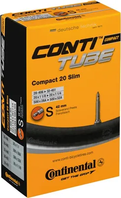 Produktbild von Continental 20' Schlauch 'Compact 20 Slim RE', 20x1 1/4-1.75' (28/32-406/451), SV 42 mm, schwarz