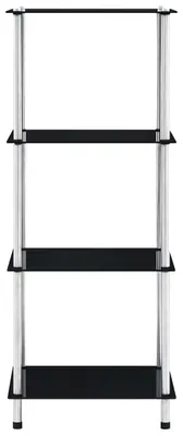 Produktbild von vidaXL Regal mit 4 Ablagen Schwarz 40x40x100 cm Hartglas