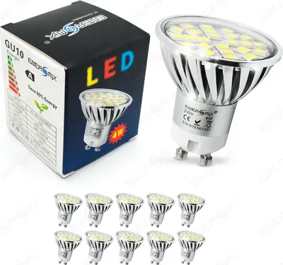 Produktbild von GU10 5050 SMD LED Spot Lampe Mit Schutzglas 4W Kaltweiß 10 Stück