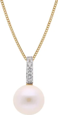 trendor 68460 Perlen-Anhänger Gold 333/8kt mit vergoldeter Silberkette 1