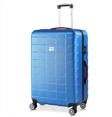 Produktbild von MONZANA® Koffer Handgepäck Trolley mit TSA Schloss Zwillingsrollen Teleskopgriff Standfüße Größe XL Blau Reisekoffer Rollkoffer