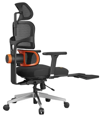 Zdjęcie produktu dla Ergonomiczne krzesło biurowe - Krzesło biurowe z podnóżkiem - Krzesło do pracy biurowej - Krzesło do pracy w domu - Krzesło z regulowanym oparciem
