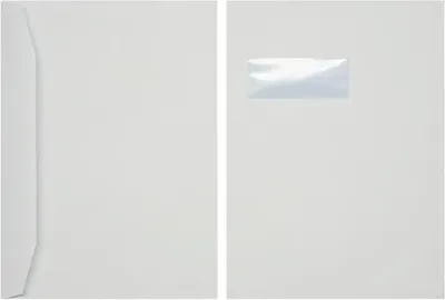 Produktbild von Kuvertierhüllen 240x330mm 100g/qm gummiert Sonderfenster VE=250 Stück weiß