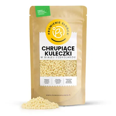 Zdjęcie produktu dla Posypka Czekoladowa - Chrupiące Kuleczki w Białej Czekoladzie 200 g