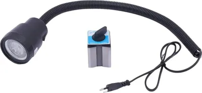 Produktbild von LED Arbeitsleuchte - Magnetfuß Drehmaschinen-/CNC-Lampe - 5 W, 220 V AC, Flexibler Schwanenhals 50 cm, 360° Drehbar, 60–249 lm - Schwarz