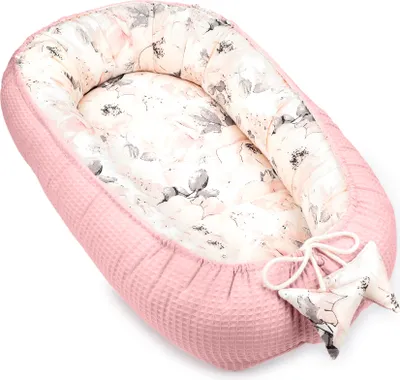 Produktbild von Babynest Neugeborene Nestchen Baby Waffelpique 50x90 cm Wilde Rose Rosa
