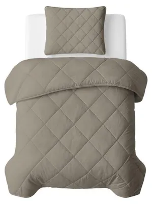 Produktbild von Sleeptime Lazy Bettdecke Uni Taupe/Grau 140 x 200 Mit Kissenbezug cm