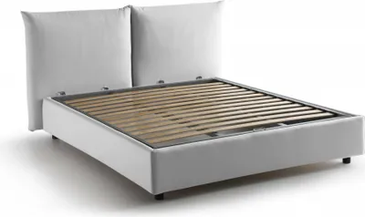 Produktbild von Doppelbett Ddestr, Containerbett mit Stoffbespannung, 100%  Italy, Frontöffnung, passend für Matratze Cm 160x200, Weiß