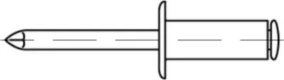 Productafbeelding van Blindniet R 88417, platte kop, 4 x 10 mm, aluminium, met stalen kern, verzinkt