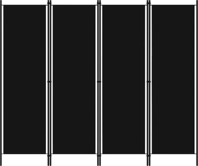 Obrázek produktu pro vidaXL 4-dílný dělič místností černý 200x180 cm - Dělič místností