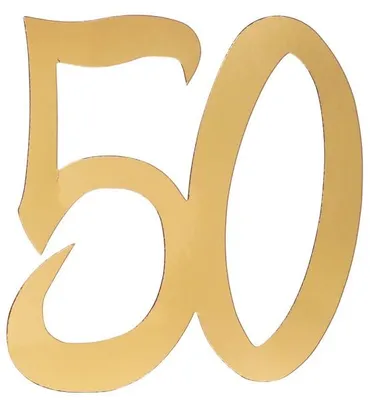 Produktbild von Große Deko-Zahlen 50 gold aus Papier 4 Stück für Geburtstag Jubiläum Goldhochzeit
