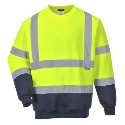 Obrázok produktu pre Portwest B306 Dvojfarebná mikina s vysokou viditeľnosťou Yellow/Navy veľkosť 4XL