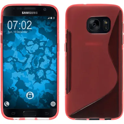 Produktbild von PhoneNatic Case kompatibel mit Samsung Galaxy S7 - rot Silikon Hülle S-Style + 2 Schutzfolien