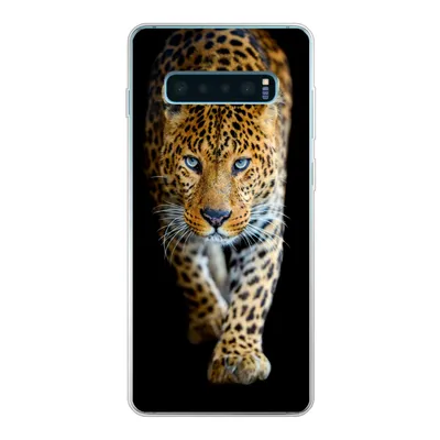 Produktbild von MuchoWow® Handyhülle Schutzhülle Hülle für Samsung Galaxy S10 Lite Leopard - Tiere - Porträt - Wildtiere - Schwarz Silikon Softcase Handy Hülle - Schutz