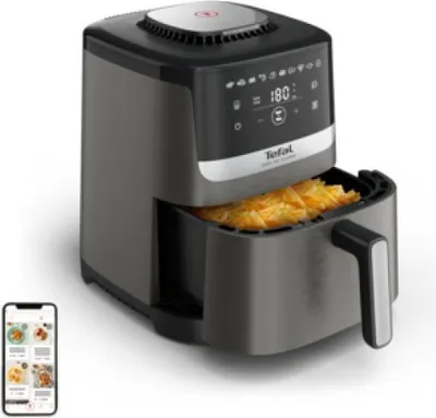 Tefal Easy Fry Silence EY551HE0 Fritteuse Single 5 L Stand-Alone Heiluftfritteuse Schwarz, Grau, Edelstahl