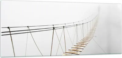 Produktbild von Bilder auf glas - Einteilig - Brücke ausgesetzt Nebel - 100x40cm - Glasbilder - Wandbilder - Bilder - zum Aufhängen bereit - Wanddekoration aus Glas - Glas Bilder - Wandbild auf Glas - GAB100x40-5018
