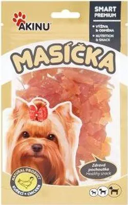 Produktbild von Akinu MASÍČKA Hühnerstreifen Leckerli für Hunde 75 g