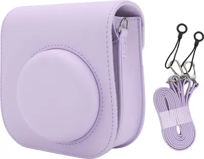 Obrázek produktu pro Ochranné pouzdro vhodné pro fotoaparát Fujifilm Mini12 a Mini11, zPolyuretankůže, praktické pouzdro s ramenním popruhem, fialové