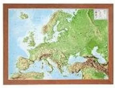 Produktbild von Relief Europa 1:16 MIO mit Holzrahmen