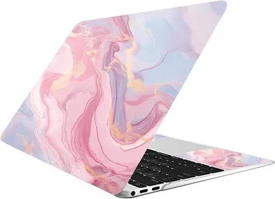 Zdjęcie produktu dla Naklejka na laptopa z różowego marmuru, 12–15,6 cala, wodoodporna
