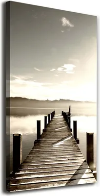 Produktbild von Tulup Leinwandbild® - 70x140cm - Wandkunst - Drucke auf Leinwand - Leinwanddruck - Wohnzimmer Wanddekoration XXL - Wohnung Deko Kunstdrucke - Sehenswürdigkeiten & Architektur - Braun - Hölzerner Pier
